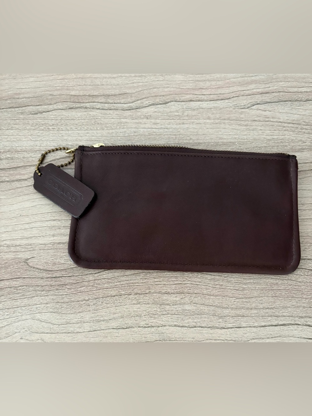 Coach vintage 7170 Skinny case Dark Brown Leather Zip Pouch